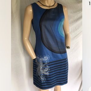 BNWOT Desigual Burk Dress In blues